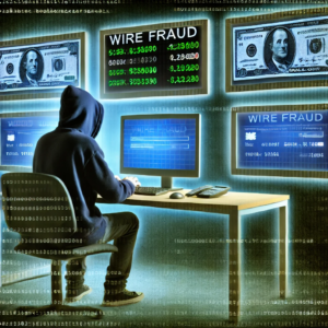 a bad guy sitting at a desk and committing wire fraud how to spot and prevent wire fraud